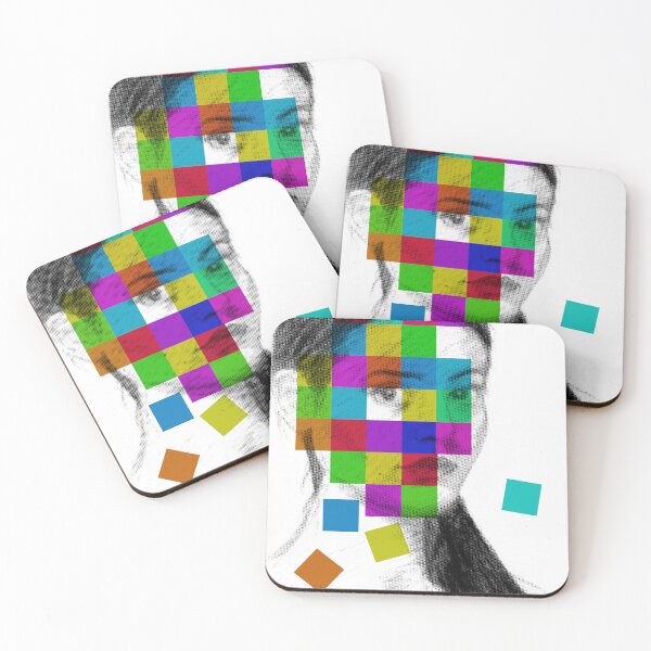 Item preview, Abstract portrait in squares 00016 designed and sold by Morose-merch.