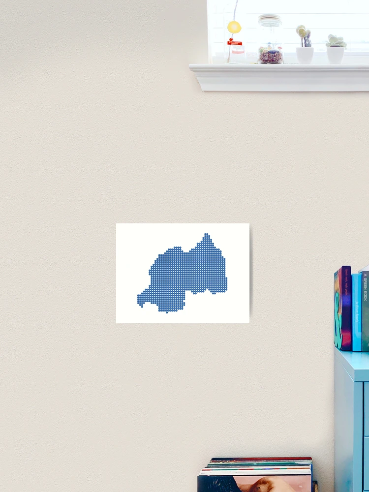 Thumbnail 2 of 3, Art Print, Blue Rhinestone Rwanda designed and sold by TheIconSmith.