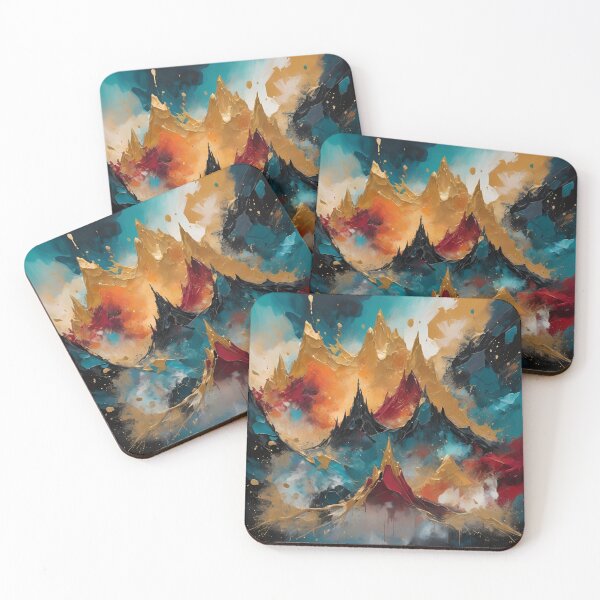 Item preview, Volcanic Gold Burst dramatic abstract  luxurious depth artistic oil painting designed and sold by denakh.