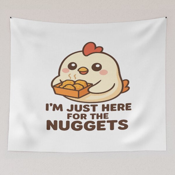 Item preview, Solo estoy aquí por los nuggets – Humor retro sobre pollo designed and sold by Rajasekar.