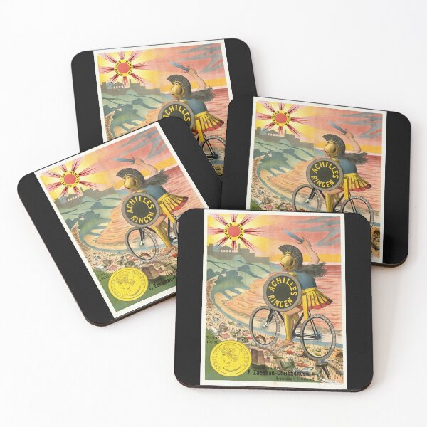 Item preview, Vibrant Achilles Ringen Bicycle Tire Poster | Mythical Heroic Art with Greek Warrior on Bike for Strength & Durability designed and sold by artofuniverse.