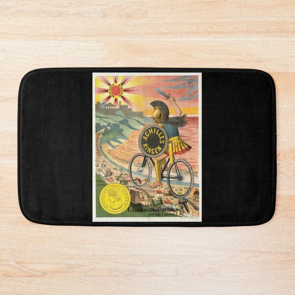 Item preview, Vibrant Achilles Ringen Bicycle Tire Poster | Mythical Heroic Art with Greek Warrior on Bike for Strength & Durability designed and sold by artofuniverse.