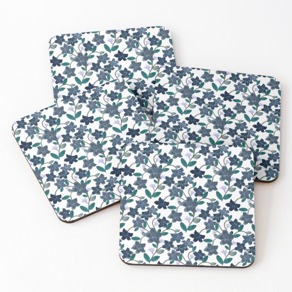 Item preview, Midnight Bloom Elegance – Moody Blue Floral Pattern designed and sold by MNX.