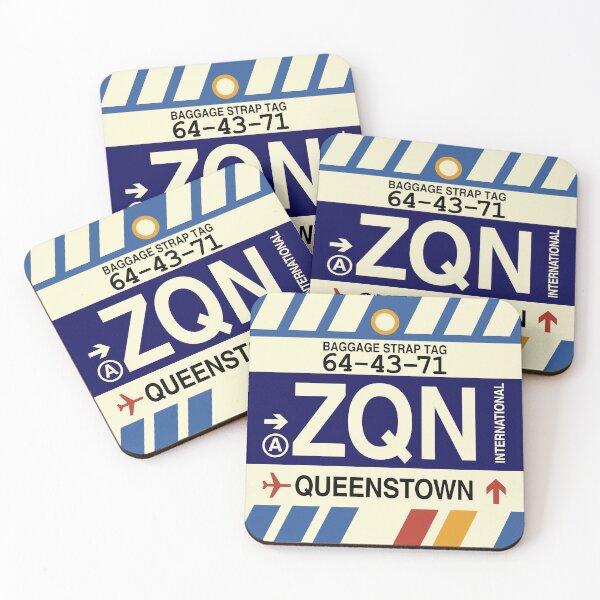 Item preview, ZQN Queenstown • Airport Code Art • Jet Age Design designed and sold by YHMDesigns.
