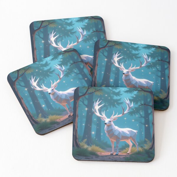 Item preview, Mystic White Stag in Fantasy Forest – Magical Twilight Dream by FotoworldEdel designed and sold by FotoworldEdel.