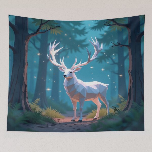 Item preview, Mystic White Stag in Fantasy Forest – Magical Twilight Dream by FotoworldEdel designed and sold by FotoworldEdel.