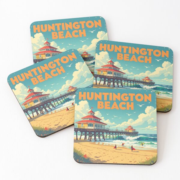 Item preview, Huntington Beach, California: Vintage-Style Painterly Travel Poster designed and sold by LSVart.