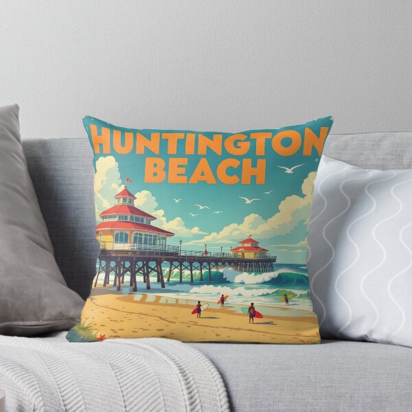 Item preview, Huntington Beach, California: Vintage-Style Painterly Travel Poster designed and sold by LSVart.