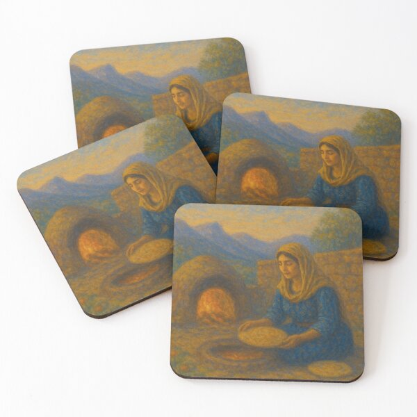 Item preview, Kurdish Woman Baking Bread – Village Life Heritage designed and sold by Avakurd.