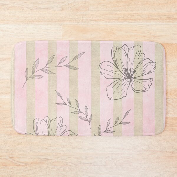 Item preview, Pastel Floral Stripe Pattern – Romantic Coquettecore Botanical Design by Heritage Hive Studio | Blush Pink Sage Green designed and sold by Heritage Hive Studio.