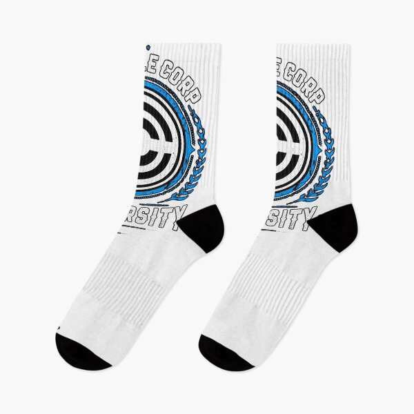 Item preview, Futuristic Tech Emblem – Blue and White University Crest Design designed and sold by Artistic canvas store.