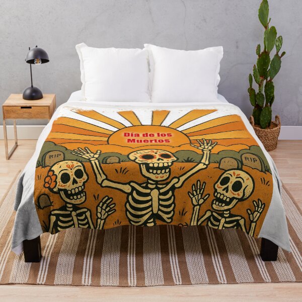 Item preview, Vintage, cartoon, skeleton, sunrise, festive, colorful, spooky, cheerful designed and sold by hardingcarl2.