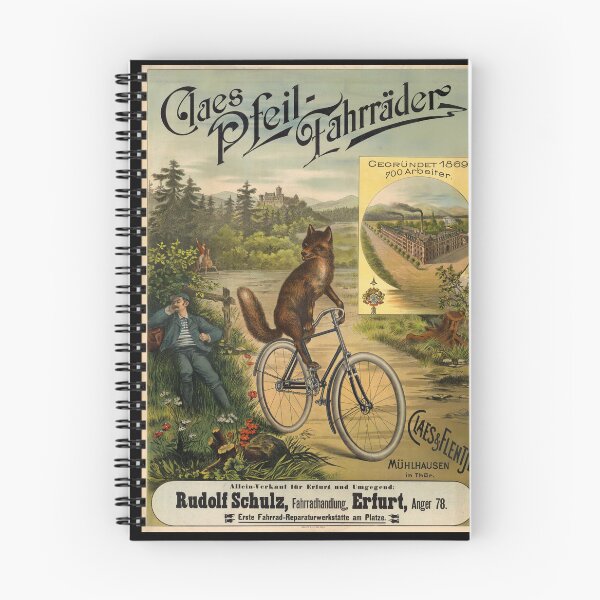 Item preview, Vintage Bicycle Art Print | Claes Pfeil Bicycle Poster | Art Nouveau Advertising | Fox on Bike | Whimsical Wall Decor designed and sold by artofuniverse.