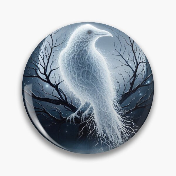 Item preview, Hologram of a white raven in a gloomy, misty forest designed and sold by mrf2thed.