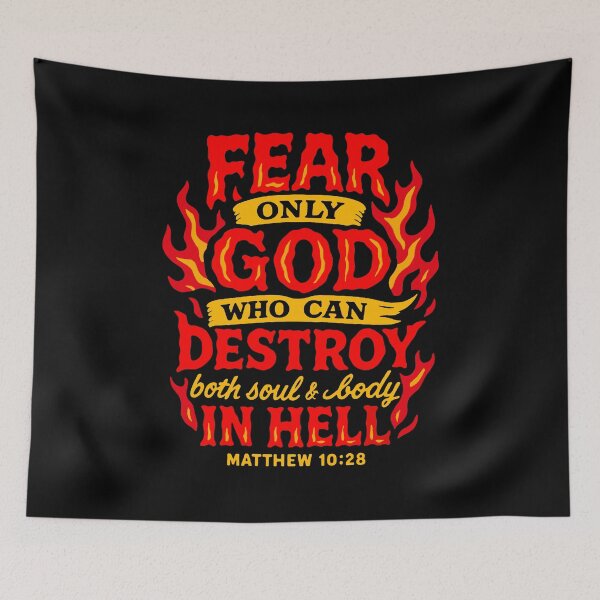 Item preview, Matthew 10:28 Fear Only God Who Can Destroy Both Soul And Body In Hell designed and sold by plushism.