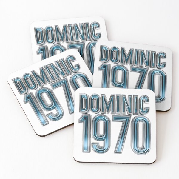 Item preview, Dominic 1970 Chrome Retro Typography Design designed and sold by AlexLineArt.