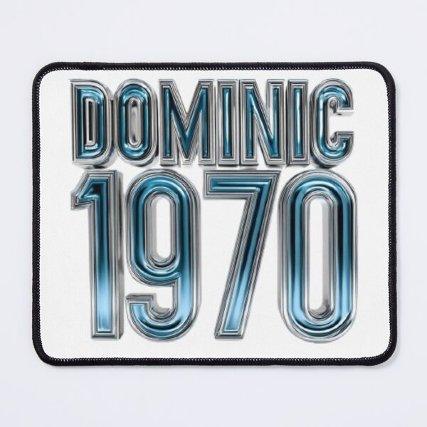 Item preview, Dominic 1970 Chrome Retro Typography Design designed and sold by AlexLineArt.
