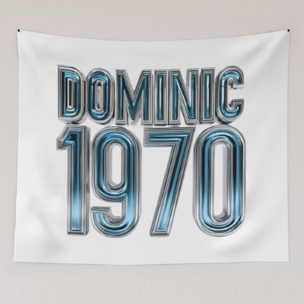 Item preview, Dominic 1970 Chrome Retro Typography Design designed and sold by AlexLineArt.