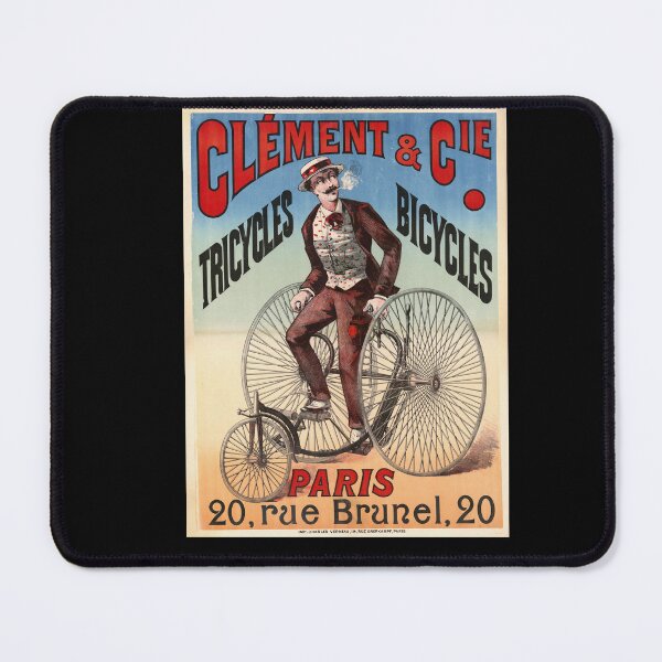 Item preview, Vintage Clément & Cie Bicycle Poster | Art Nouveau Style | Antique Cycling Decor | Elegant Man on Tricycle | Parisian Charm designed and sold by artofuniverse.
