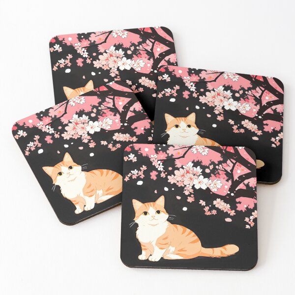 Item preview, Anime Cat Under Cherry Blossoms — Cute Sakura Sticker designed and sold by TheArtOfChaa.