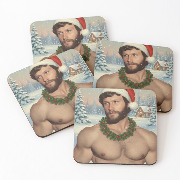 Item preview, Sexy Bearded Man in a Santa Hat designed and sold by Atlas Kai.