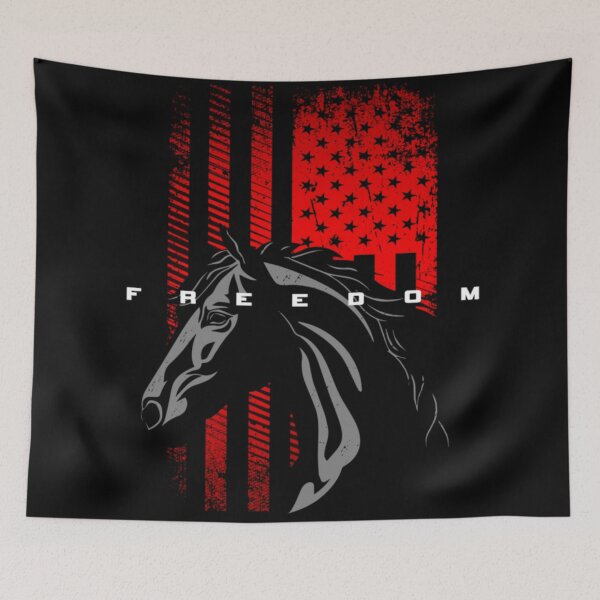 Item preview, Freedom Horse Head American Flag Distressed Patriotic Veteran Art designed and sold by LeonellDavy.