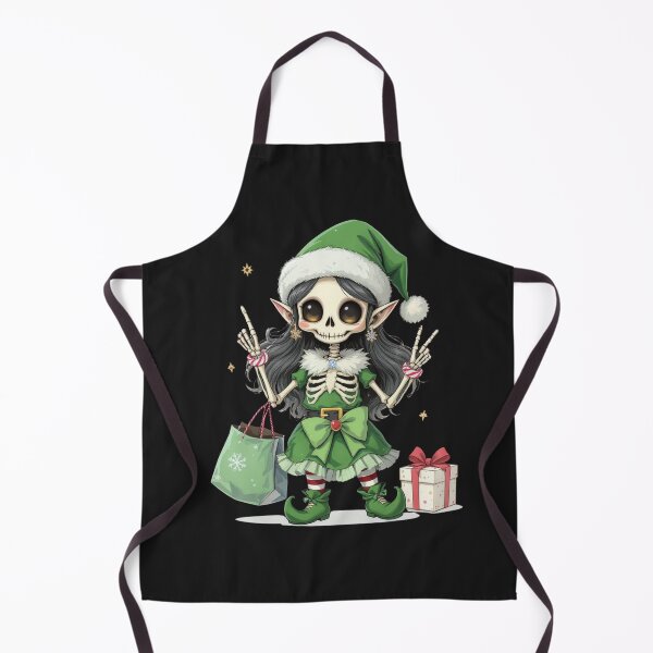Item preview, Santa’s Helper Skeleton Girl | Cute Elf Christmas Skeleton Design designed and sold by ColorSplash123.