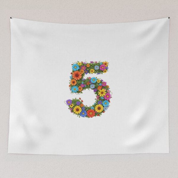 Item preview, five, fifth, lucky number, auspicious number, sports team, Floral & Nature Love Art – Botanical Flowers, Blooming Garden, Nature Lover Gift, Peaceful Natural Design designed and sold by chipmuckdesignn.