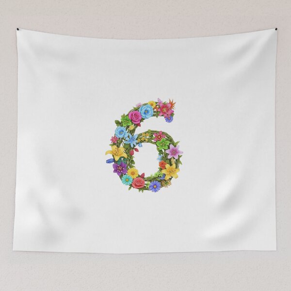 Item preview, six, sixth, lucky number, auspicious number, sports team, Floral & Nature Love Art – Botanical Flowers, Blooming Garden, Nature Lover Gift, Peaceful Natural Design designed and sold by chipmuckdesignn.