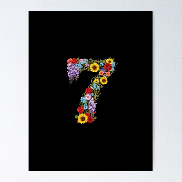 Item preview, seven, seventh, lucky number, auspicious number, sports team, Floral & Nature Love Art – Botanical Flowers, Blooming Garden, Nature Lover Gift, Peaceful Natural Design designed and sold by chipmuckdesignn.