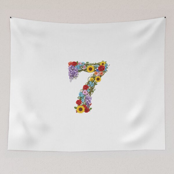 Item preview, seven, seventh, lucky number, auspicious number, sports team, Floral & Nature Love Art – Botanical Flowers, Blooming Garden, Nature Lover Gift, Peaceful Natural Design designed and sold by chipmuckdesignn.