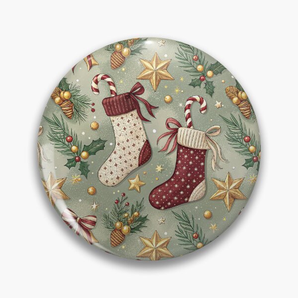 Item preview, A classic Christmas pattern with stockings, candy canes and stars designed and sold by Merrylands Artshop.