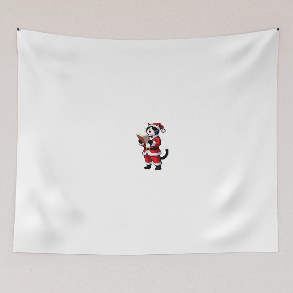 Item preview, Pixel Art Santa Cat – Cute Christmas Cat Reading Carol Book designed and sold by UniqueArtsOnly.
