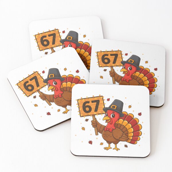 Item preview, Cute Turkey Number 67 Thanksgiving Birthday Pilgrim Hat Fall Art designed and sold by MassonCalepon.