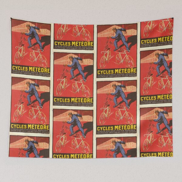 Item preview, Vintage Bicycle Poster | Cycles Meteore Art Deco Style | Bold Colors & Dynamic Design | Early 20th Century Ad designed and sold by artofuniverse.