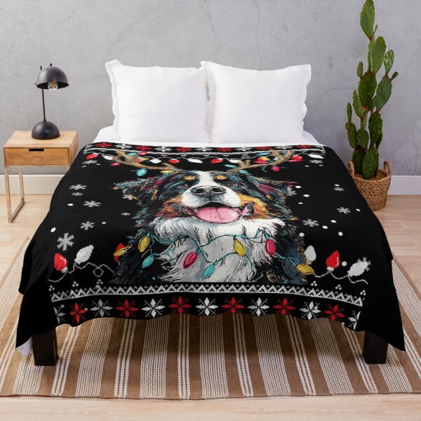 Item preview, Bernese Mountain Dog Reindeer Ugly Christmas Sweater Holiday Lights designed and sold by MassonCalepon.