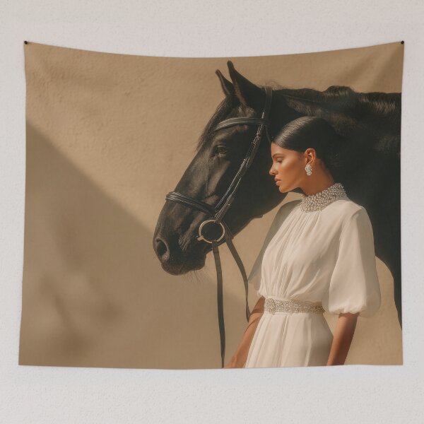 Item preview, Elegant woman poses with a horse designed and sold by anytka.