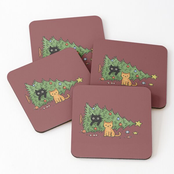Item preview, Two Kittens Knocked Over Christmas Tree – Funny Holiday Cat Chaos designed and sold by Planthem.