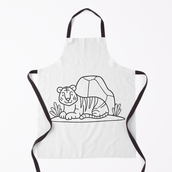 Item preview, A tiger curled in front a large boulder in the field designed and sold by rasagamastore.