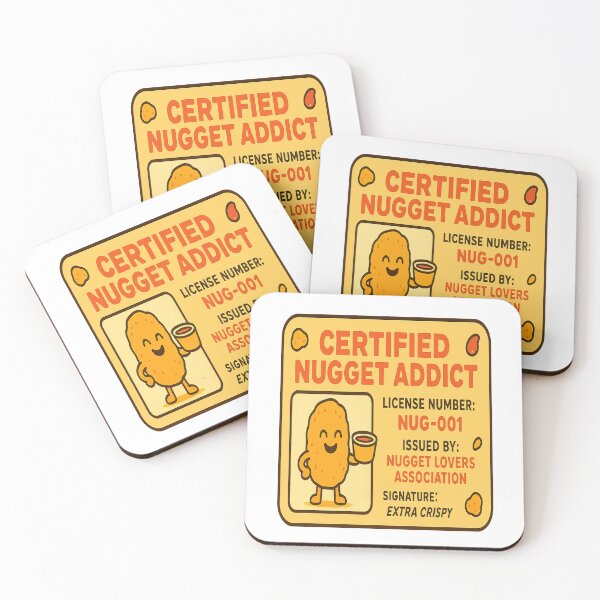 Item preview, Certified Nugget Addict – Retro Funny Chicken Nugget Foodie Design designed and sold by Rajasekar.