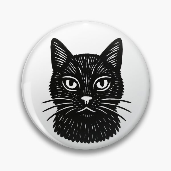 Item preview, Whisker Press – vintage linocut cat head illustration designed and sold by PurfectAttitude.
