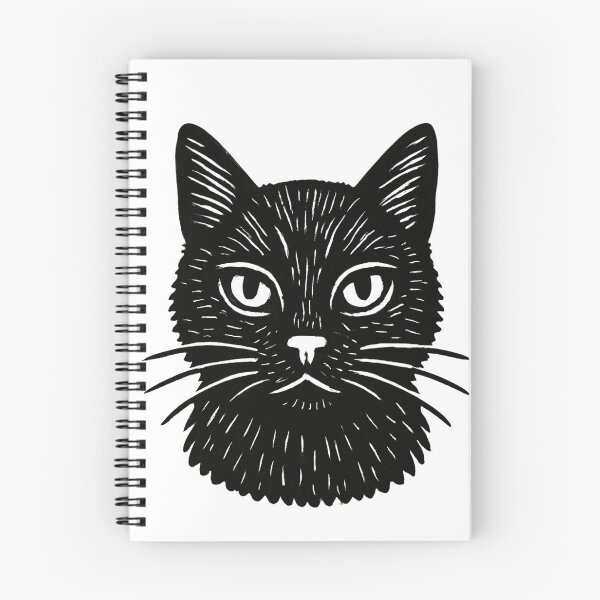 Item preview, Whisker Press – vintage linocut cat head illustration designed and sold by PurfectAttitude.