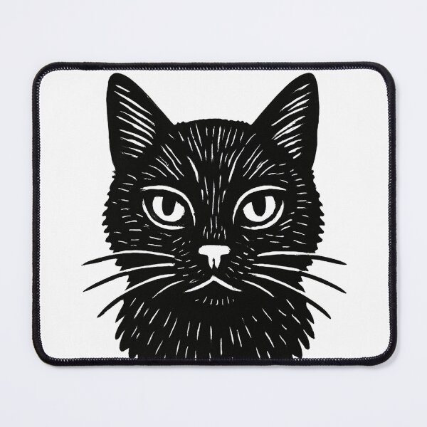 Item preview, Whisker Press – vintage linocut cat head illustration designed and sold by PurfectAttitude.