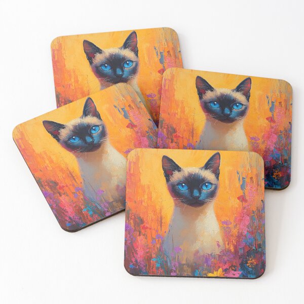 Item preview, Siamese Cat in Wildflower Dreamscape designed and sold by CuongArtLab.