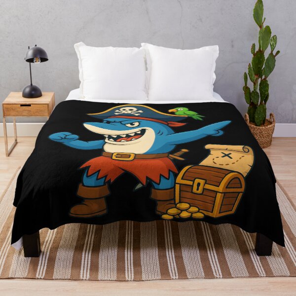 Item preview, Funny Pirate Shark Cartoon Treasure Adventure Kids designed and sold by DrawHandArt.
