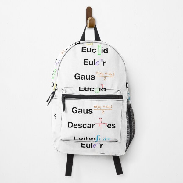 Item preview, Nerdy Minimalist Iconic Mathematicians Names Euclid, Euler, Gauss, Descartes, Leibniz, Fibonacci Math Teacher Black Text designed and sold by MathWare MathClips.