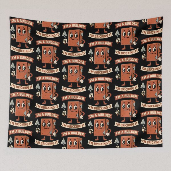 Item preview, I’m a Builder I’m Bricking It Funny Trade Pun Design designed and sold by TeeTimeTreasure.