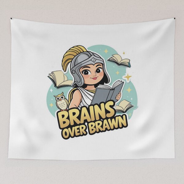 Item preview, Brains Over Brawn | Athena Greek Goddess Illustration designed and sold by LOLbySA.