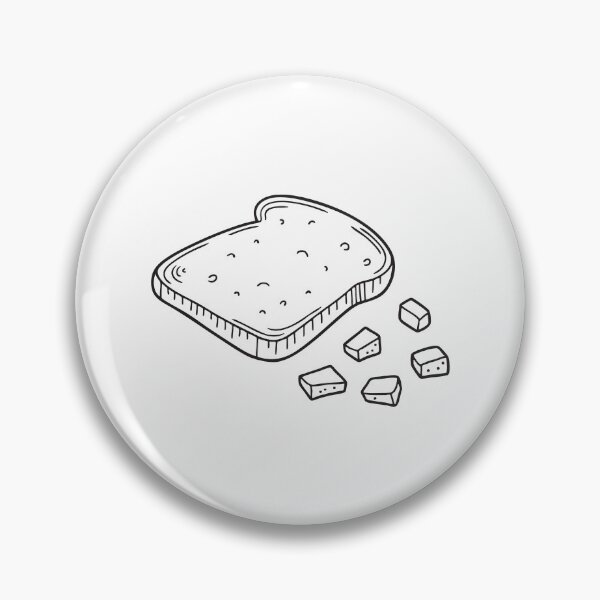 Item preview, A toast slice lying near crumbled bread on a board designed and sold by rasagamastore.
