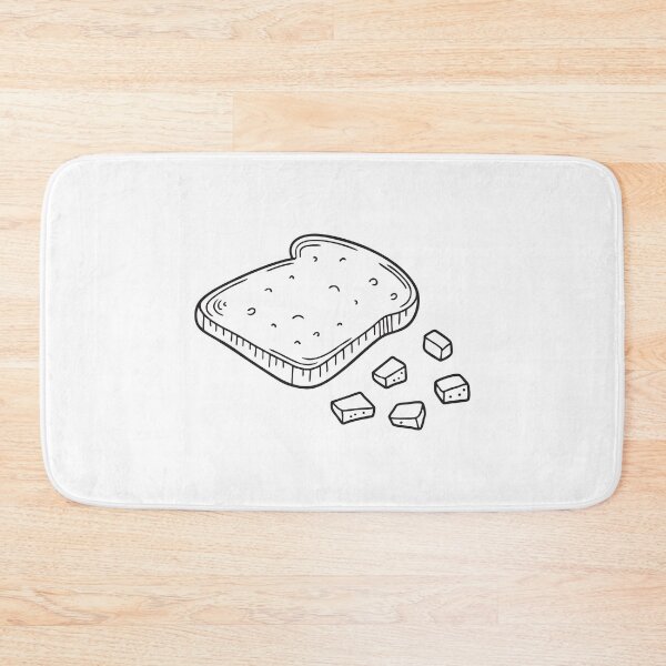 Item preview, A toast slice lying near crumbled bread on a board designed and sold by rasagamastore.